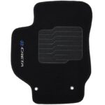 Jogo de Tapete Automotivo Carpete Hyundai Creta 2017 à 2019 Soft Logo Bordado Preto 5 Peças - Imagem 3